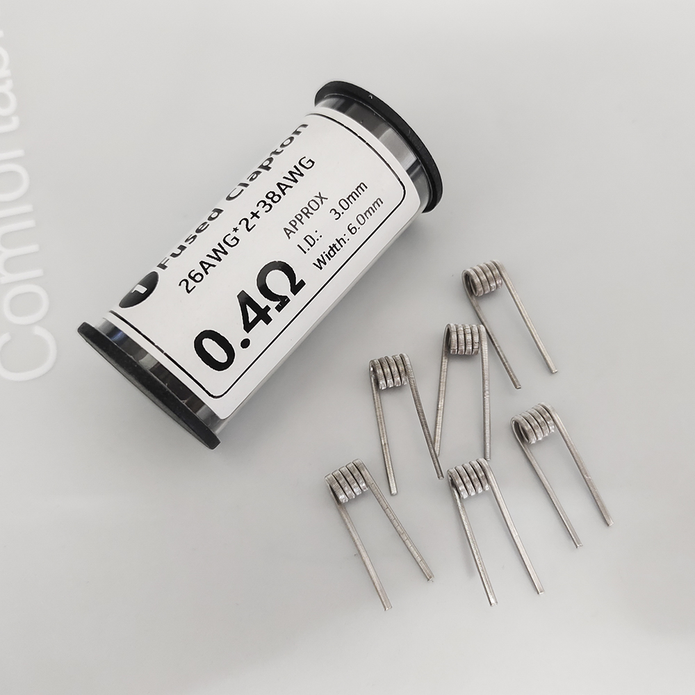 Coil Building Kit - 6pcs Ni80 26x2+38AWG ID3.0 0.4ohm Resistance