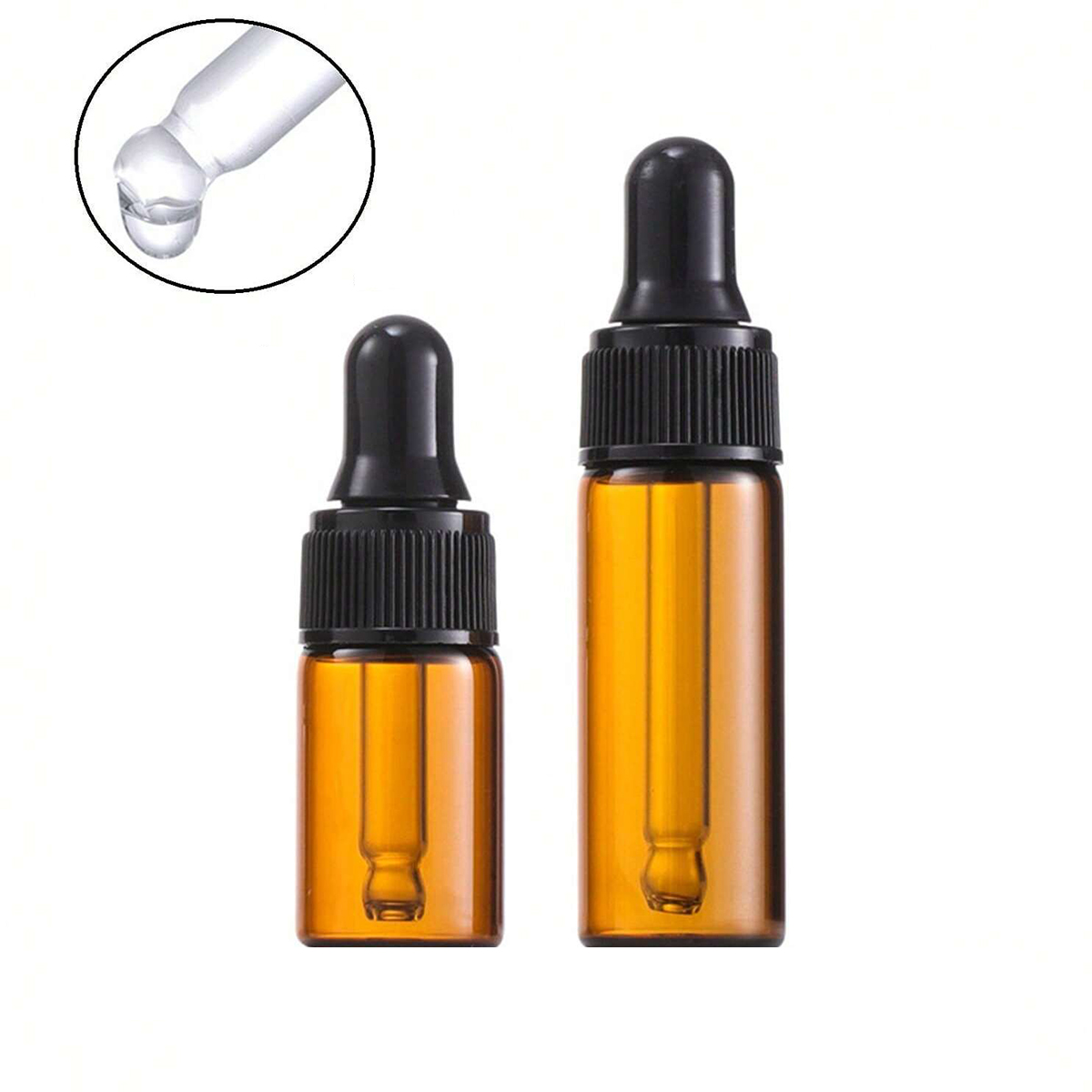 Juice Bottle Dropper - 10pcs Dark Amber Glass Dropper Bottles