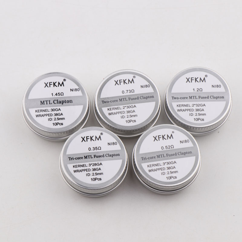 Clapton Wire Pre Built - NEW XFKM 10PCS/box NI80/A1/SS316L MTL Clapton