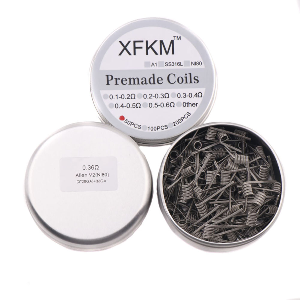 NEW XFKM 100PCS/box NI80/A1/SS - Clapton Wire Pre Built recension och pris