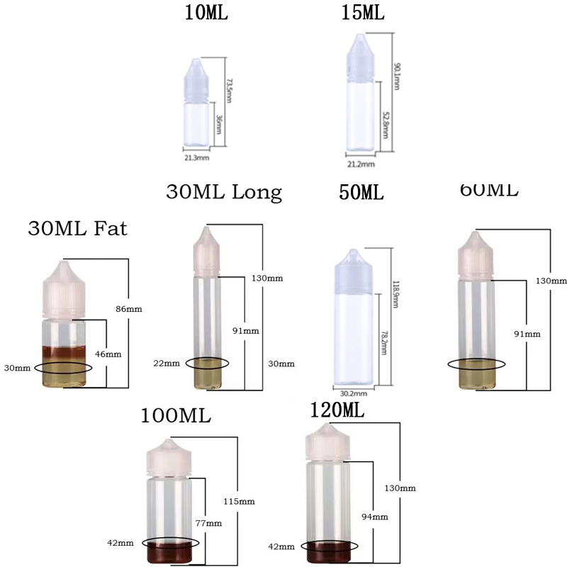 5Pcs 10/15/30/50/60/100/120ml  - Juice Bottle Dropper recension och pris