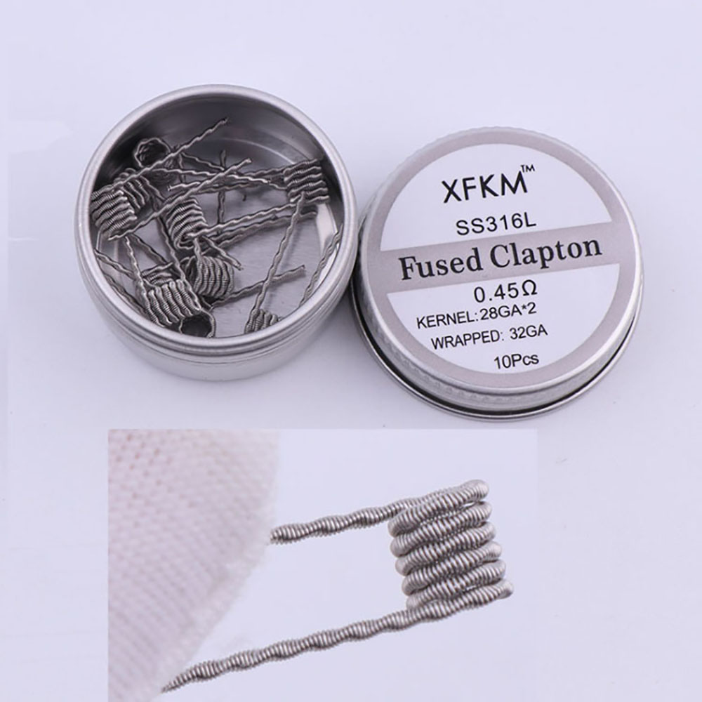 SS316L 10Pcs/Box Prebuilt Coil - Clapton Wire Pre Built recension och pris