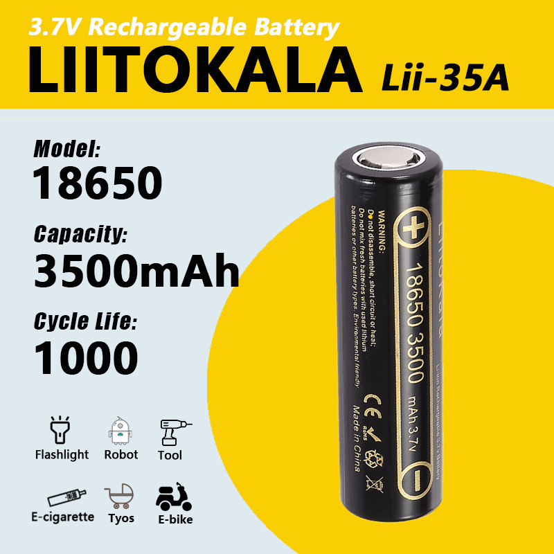2-10pcs LiitoKala Lii-35A 1865 - Vape Battery 18650 recension och pris