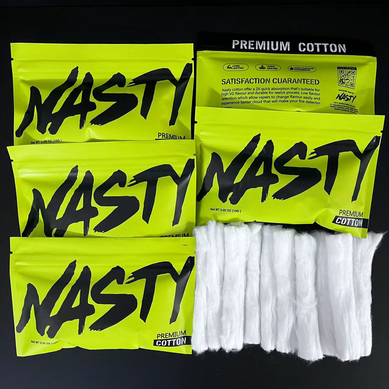 10/5 x Bag NASTY Cotton Long F - Cotton Wick Organic recension och pris