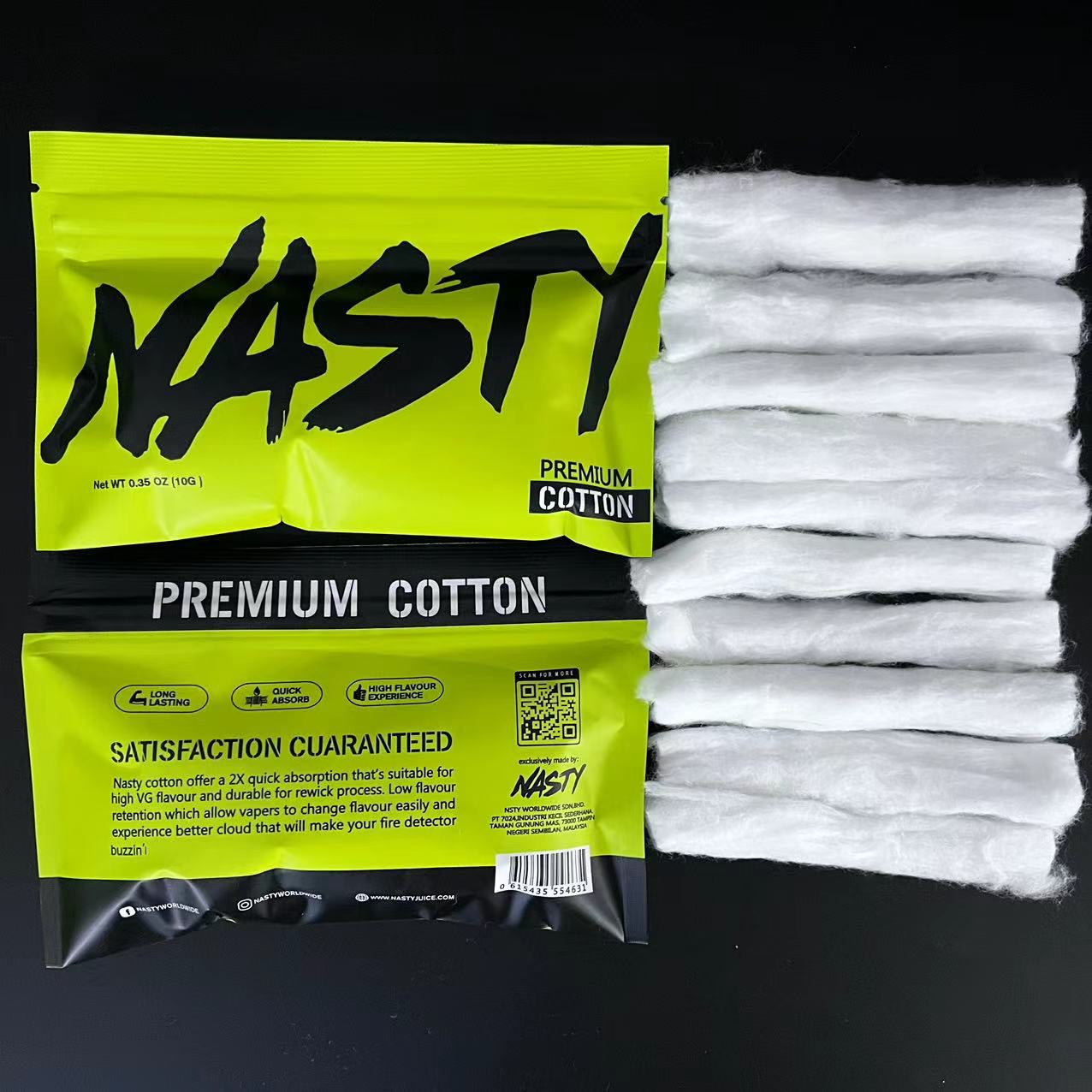 10/5 x Bag NASTY Cotton Long F - Cotton Wick Organic recension och pris