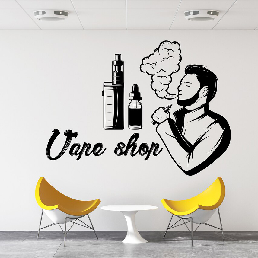 Vape Shop Wall Decal Window St - Vaping Store recension och pris