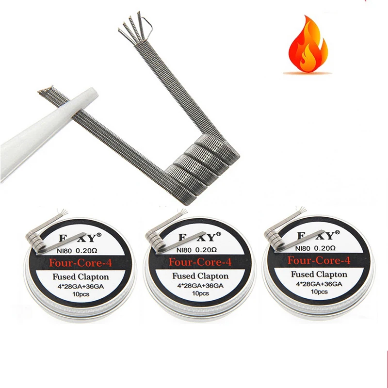 10pcs/box Ni80 Prebuilt Coil 2 - Clapton Wire Pre Built recension och pris