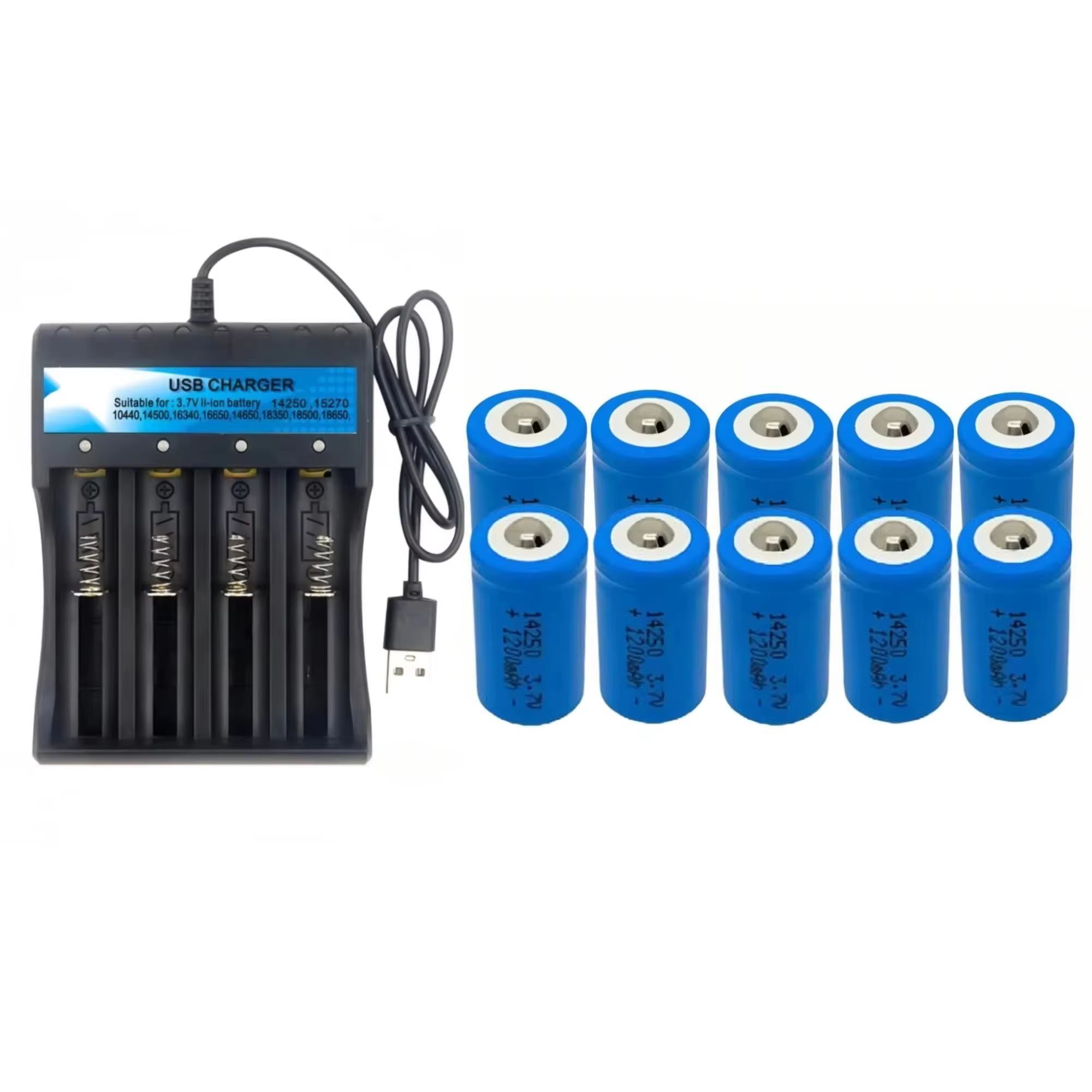 10PCS Quick Charge 14250 3.7V  - Quick Vape recension och pris