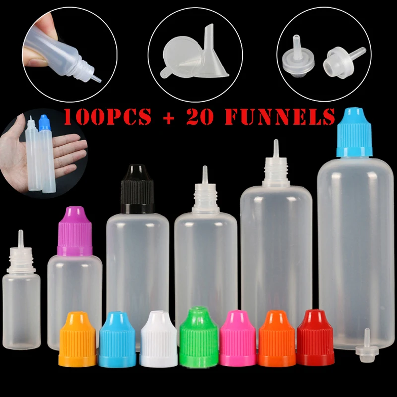 100pcs 3/5/10/15/20/30/50/100/ - Juice Bottle Dropper recension och pris