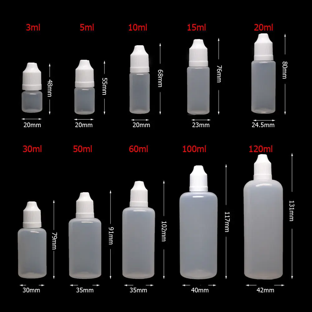100pcs 3/5/10/15/20/30/50/100/ - Juice Bottle Dropper recension och pris