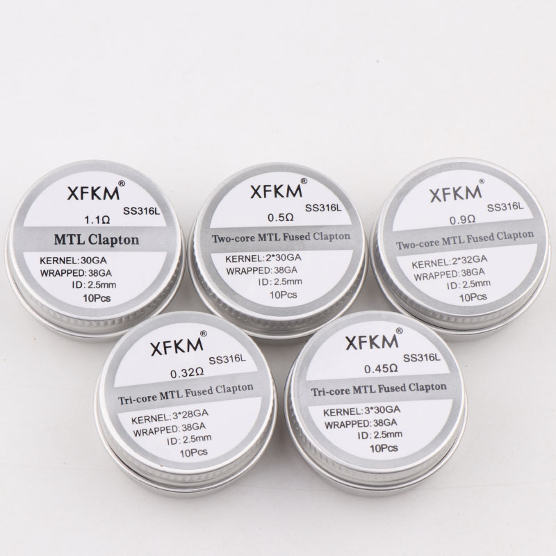 NEW XFKM 10PCS/box NI80/A1/SS3 - Clapton Wire Pre Built recension och pris