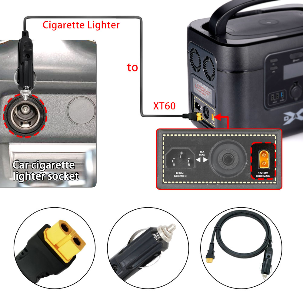 XT60 16AWG Plug Car Cigarette  - Accessories Experts Vape recension och pris